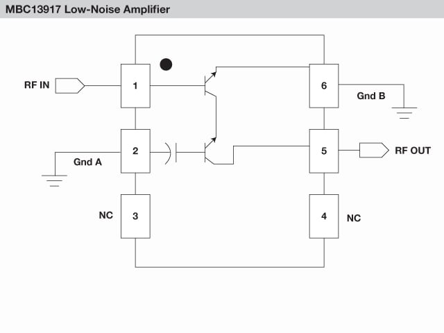 NXP<sup>&#174;</sup> MBC13917 Low Noise Amplifier Block Diagram