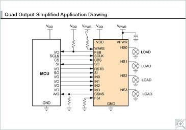 Quad Output Simplified Application Drawing