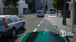 V2X technology warns drivers of traffic hazards even one mile ahead, increasing the safety for the driver, while taking people or objects into account, essentially “seeing around corners.”