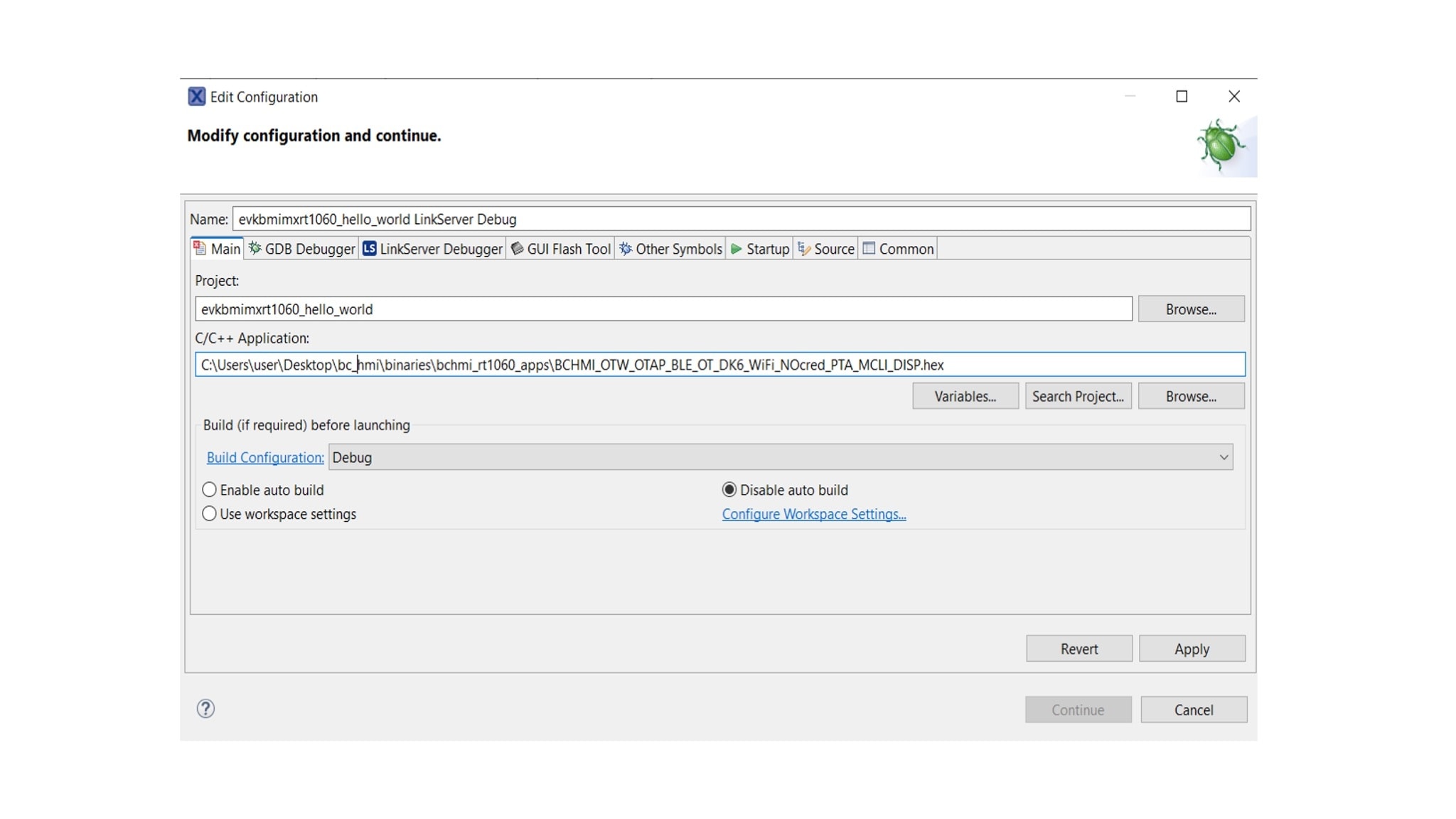 Edit Configuration screenshot