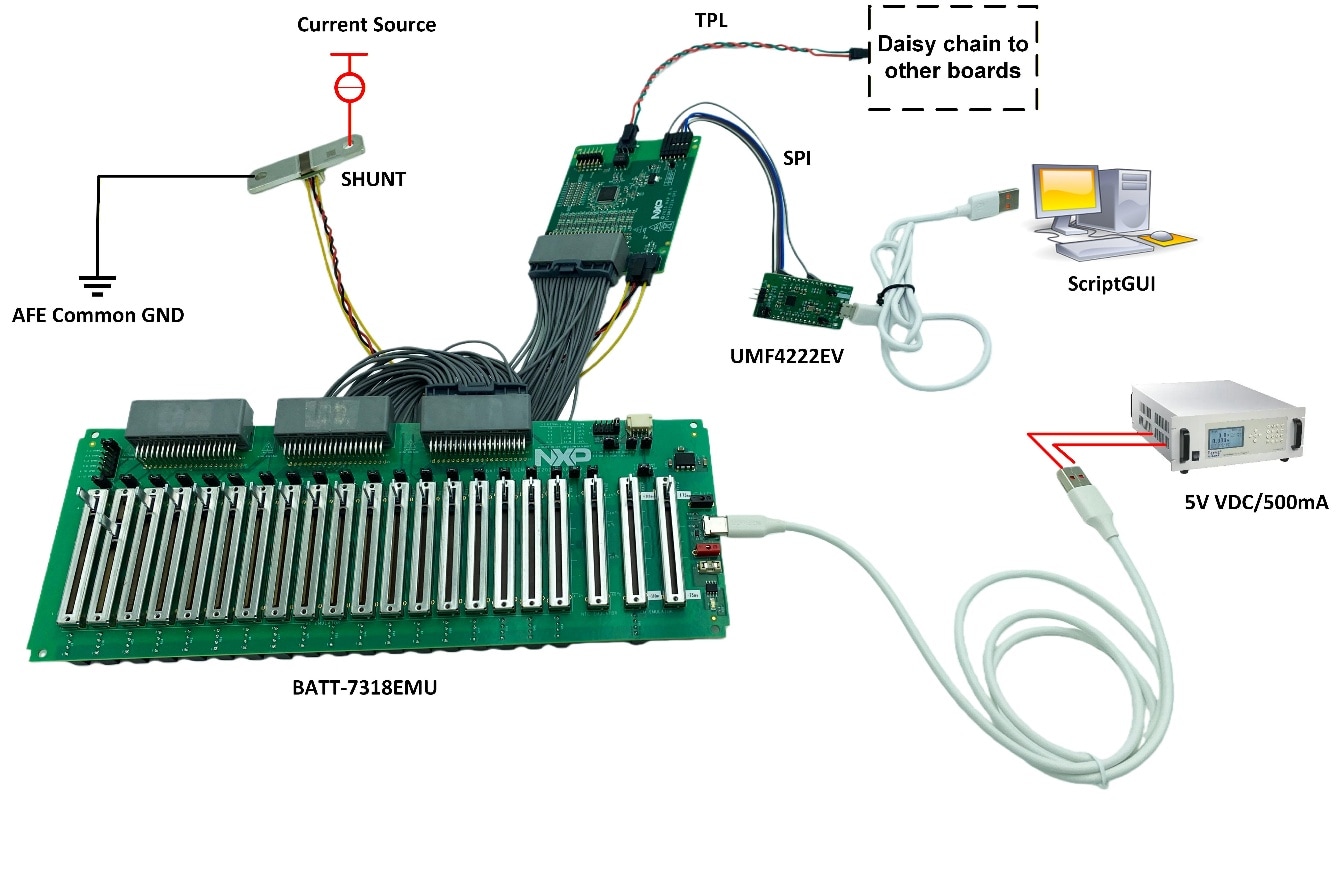 Figure 5. SPI2TPL Application Setup Based on BATT-7318EMU
