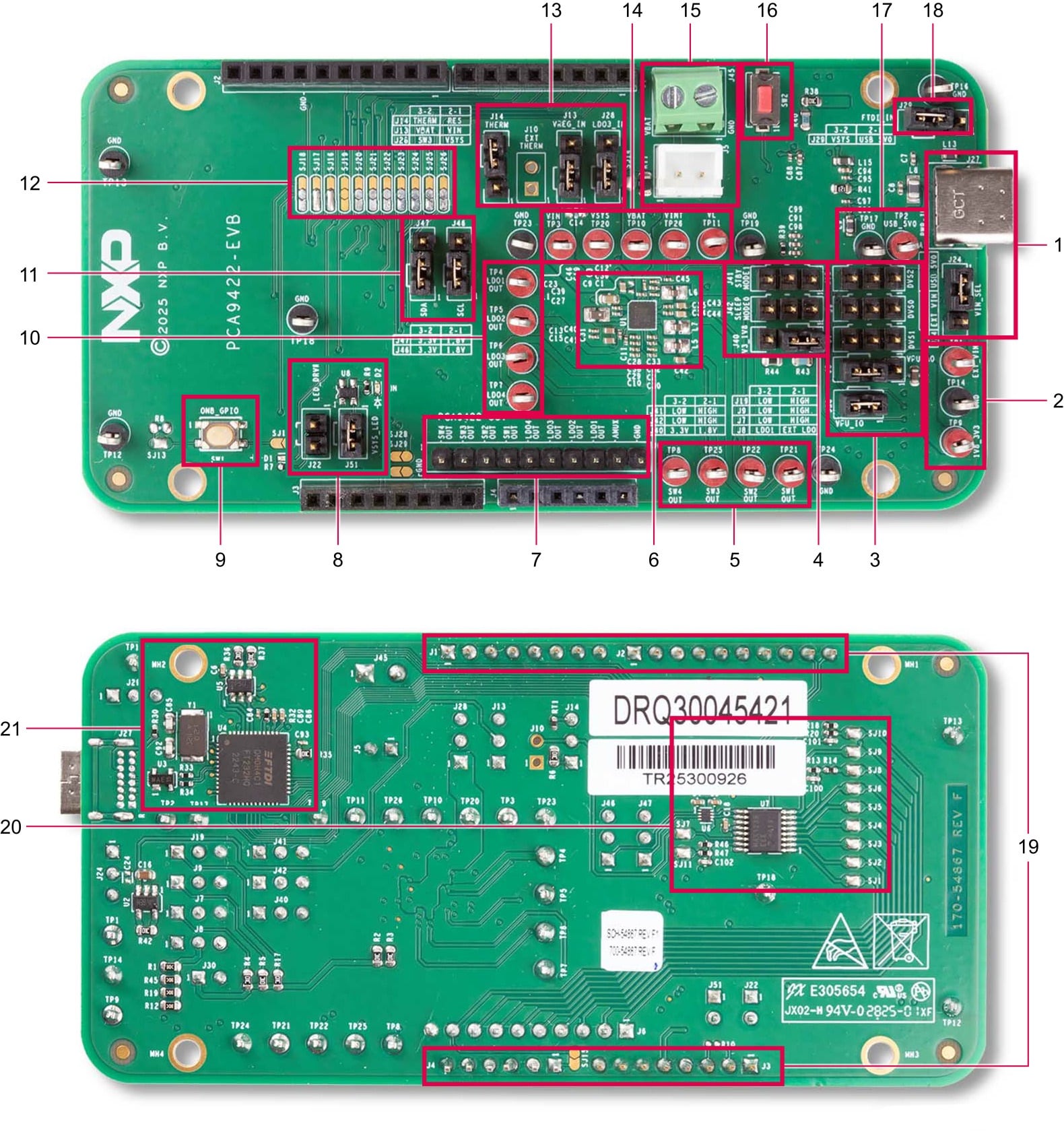 PCA9422-EVB Main Board Blocks