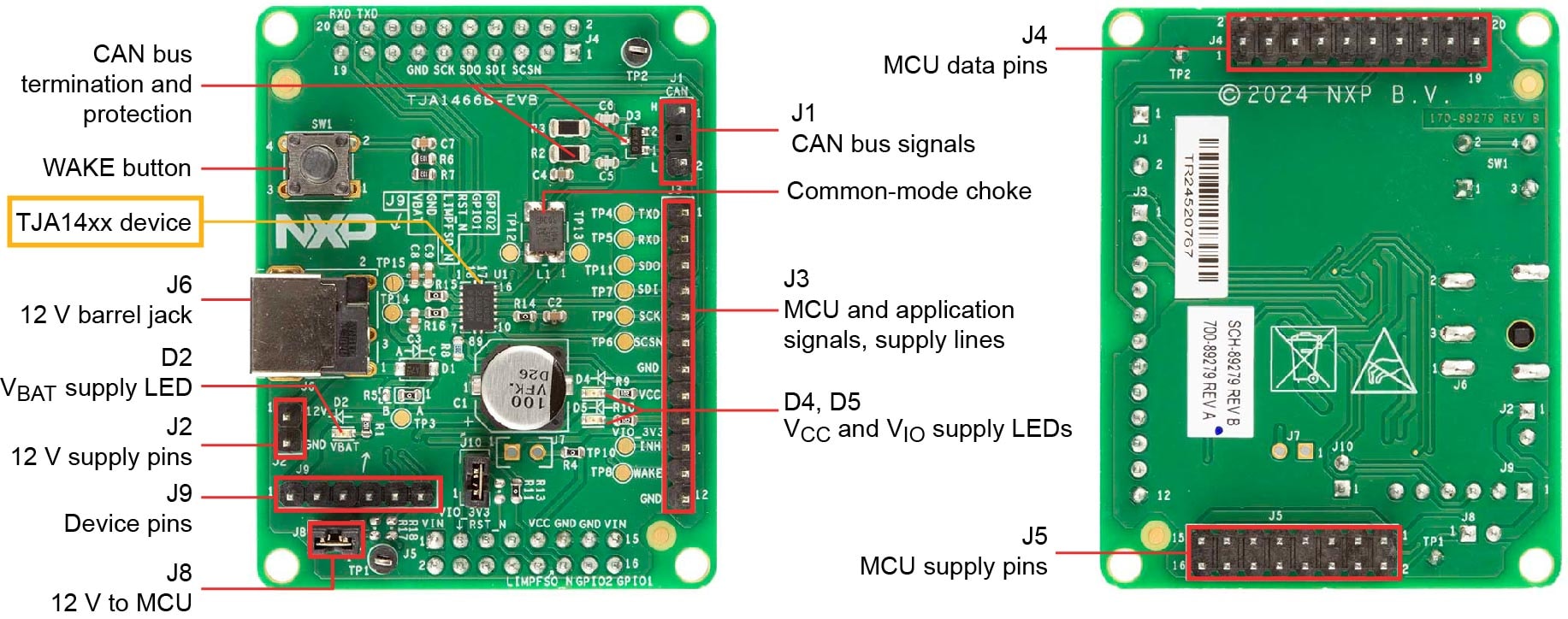 Top and Bottom TJA1446B-EVB
