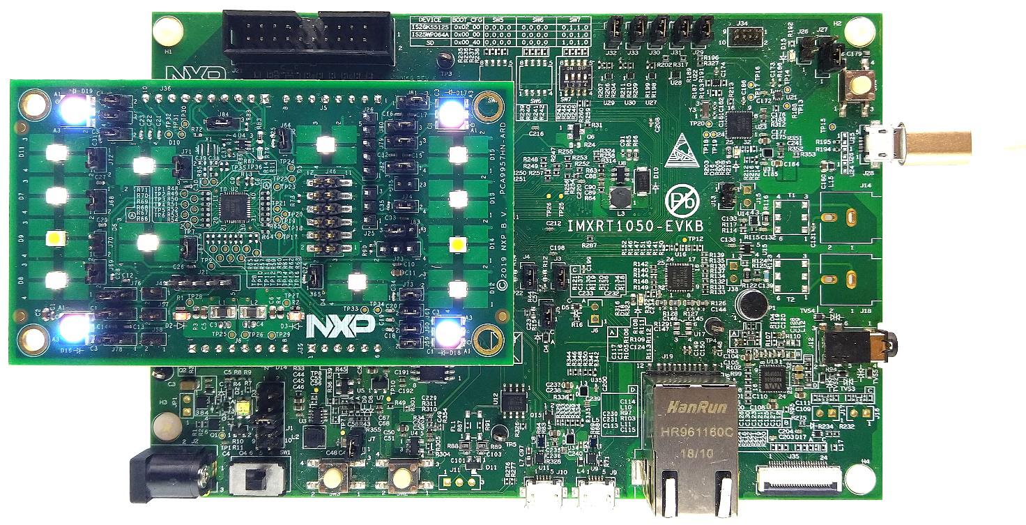 PCA9957HN-ARD expansion board / MIMXRT1050-EVK board assembly