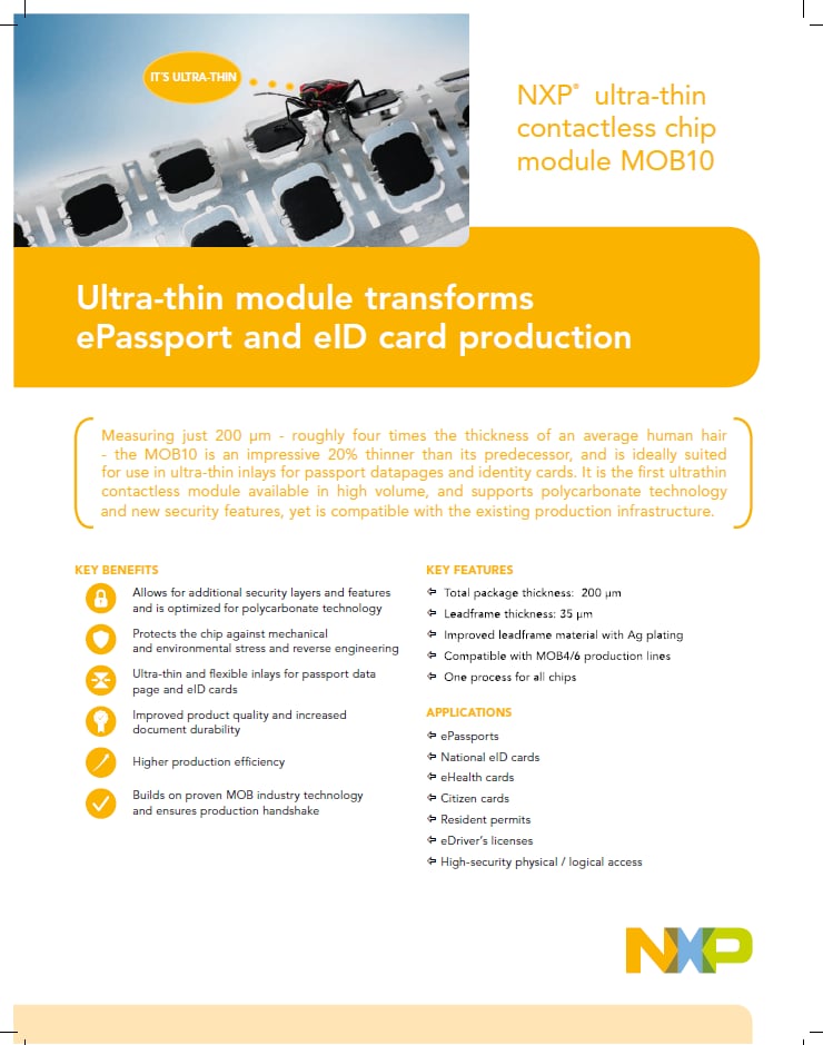 Ultra-thin contactless chip module MOB10