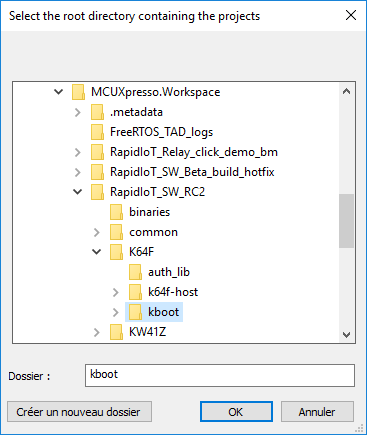 Figure 25.  Select K64F Bootloader Project Folder