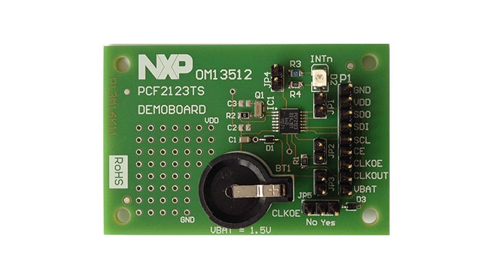 Demo board for the SPI-bus RTC PCF2123