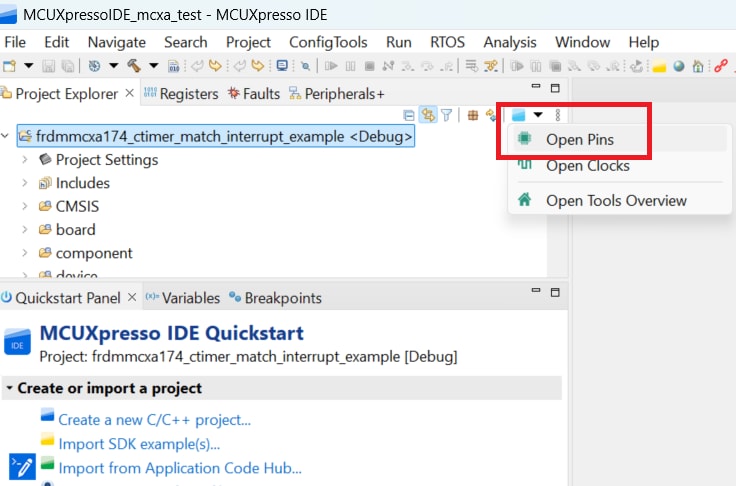 Clone an Example Project Using MCUXpresso Config Tool for 3rd Party IDE - step 1