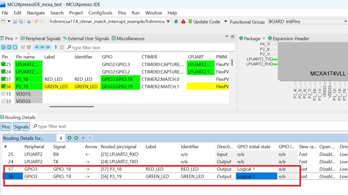 Use MCUXpresso IDE Pins Tools - step 1