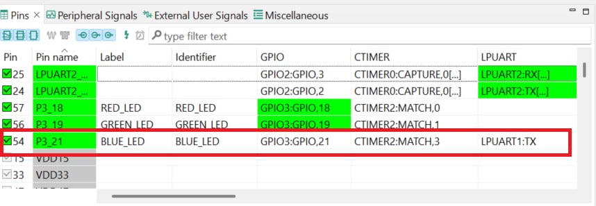 Use MCUXpresso IDE Pins Tools - step 2