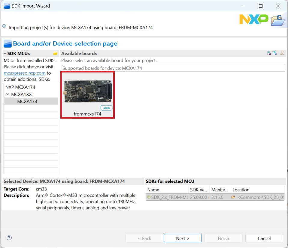 Build and flash application using MCUXpresso IDE - step 2-1