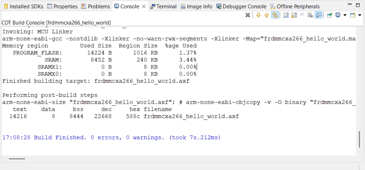 Build and flash application using MCUXpresso IDE - step 5