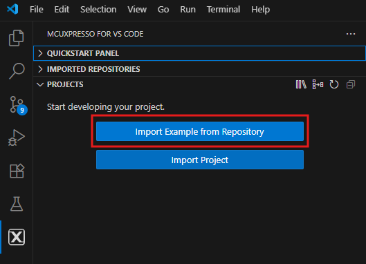 Build and flash application using MCUXpresso VS - step 2