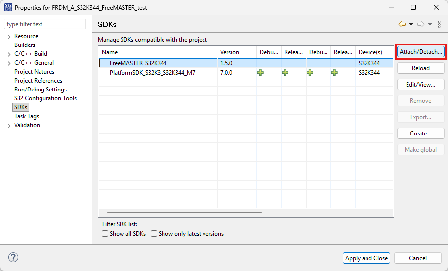 SDK Attach