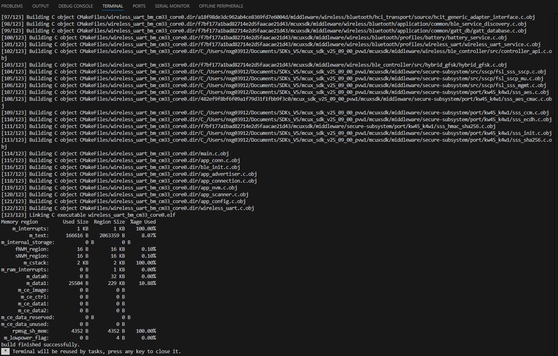 Build and flash application using MCUXpresso for VS Code IDE - step 7