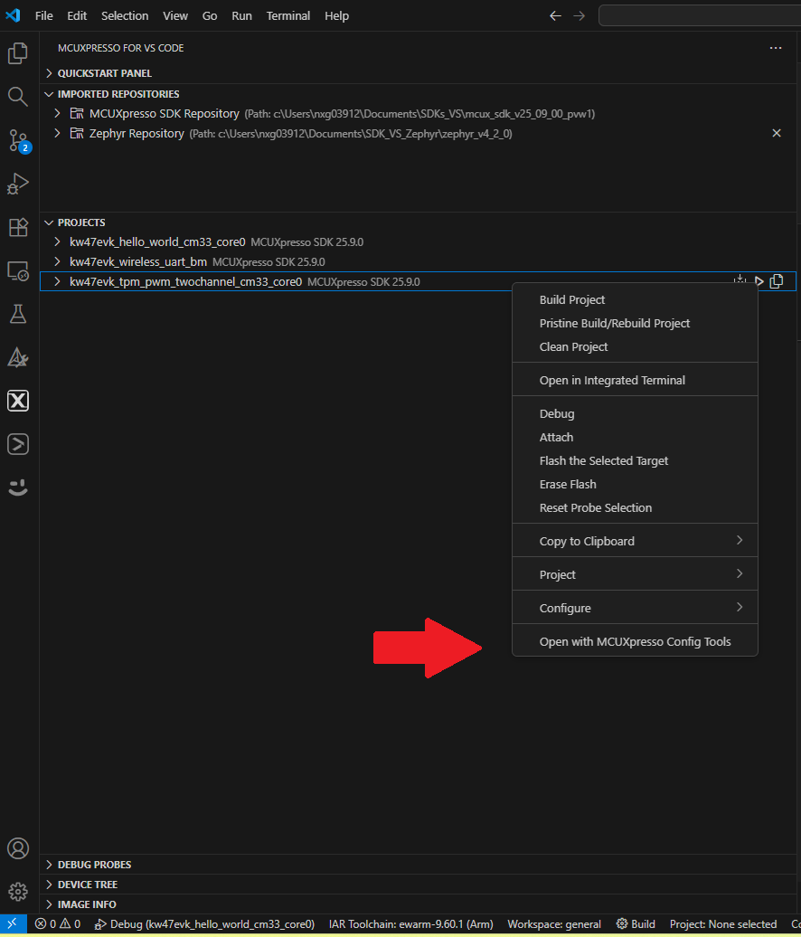 Use MCUXpresso config tools - step 1
