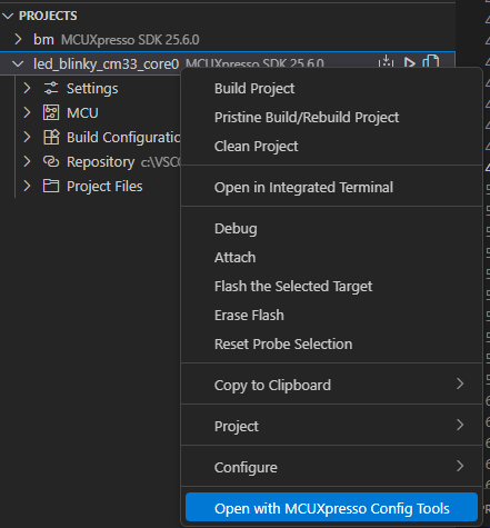 Use MCUXpresso config tools - step 1