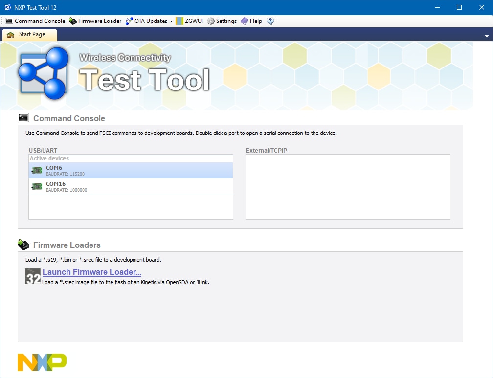 Test Tool main window