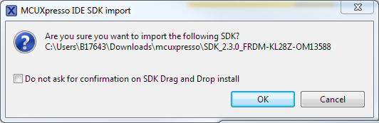4. When the following pop-up appears, click OK to continue the import
