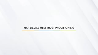 Device HSM Trust Provisioning on MCUs