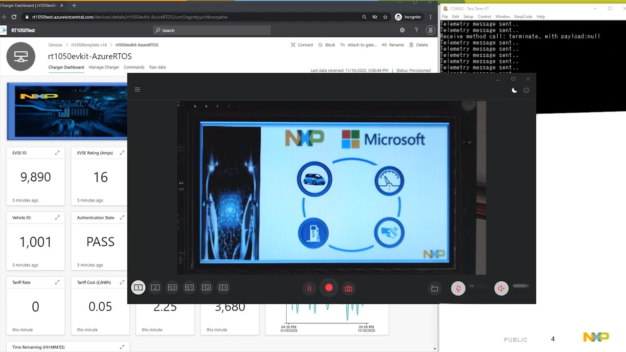 NXP Solutions for Connected EV Charging, Featuring the Azure IoT Central Cloud Services from Microsoft 